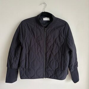 Oak & Fort Cropped Black Quilted Jacket Sz M